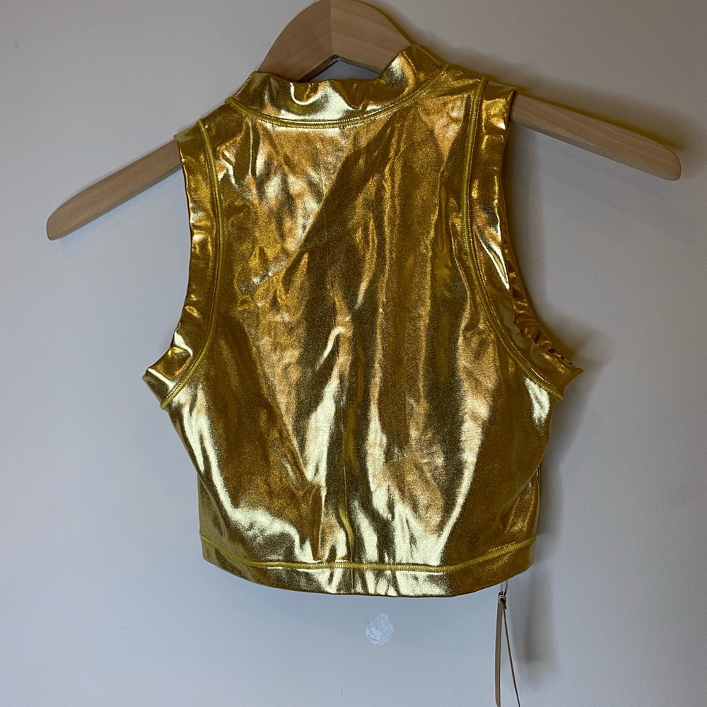 Skims gold metallic crop top and sarong mini skirt. New with tags. - Picture 5 of 9